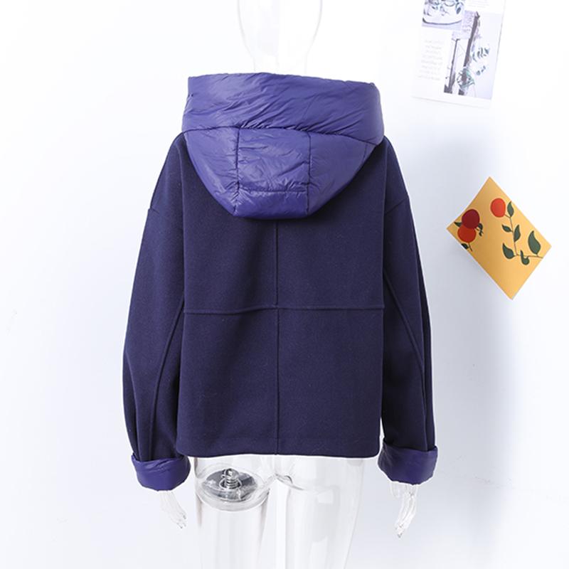 Женская повседневная куртка с капюшоном и длинными рукавами на шнурке, модное осенне-зимнее пальто на молнии с панелями, короткая свободная верхняя одежда для улицы