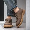 Мужские ботинки в стиле ретро, обувь, модная повседневная обувь для вождения, черные, хаки, обувь с широким носком, большие размеры