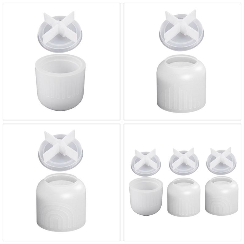 Silicone Storage Jar Mould Jewelry Box Moulds Resin Mold Storage Container Molds with Lid Candle Cup Molds for DIY Craft