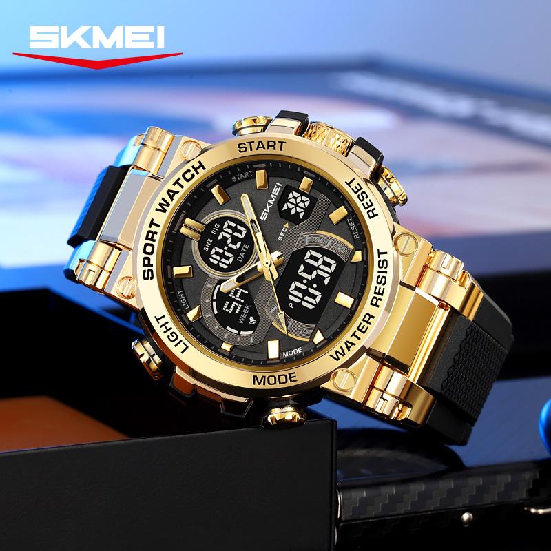 SKMEI 2500 New Sport Military Men's Watch Fashion Large Dial Dual Display Multifunctional Timing Electronic Watch reloj hombre