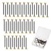 PAVIKE Decorative Nails, Brass Head, Round Head [50-Piece Set], Thin Picture Hanging Nails, 1.3mm Diameter X 25mm Length, Brass Nails for Board Hooks,