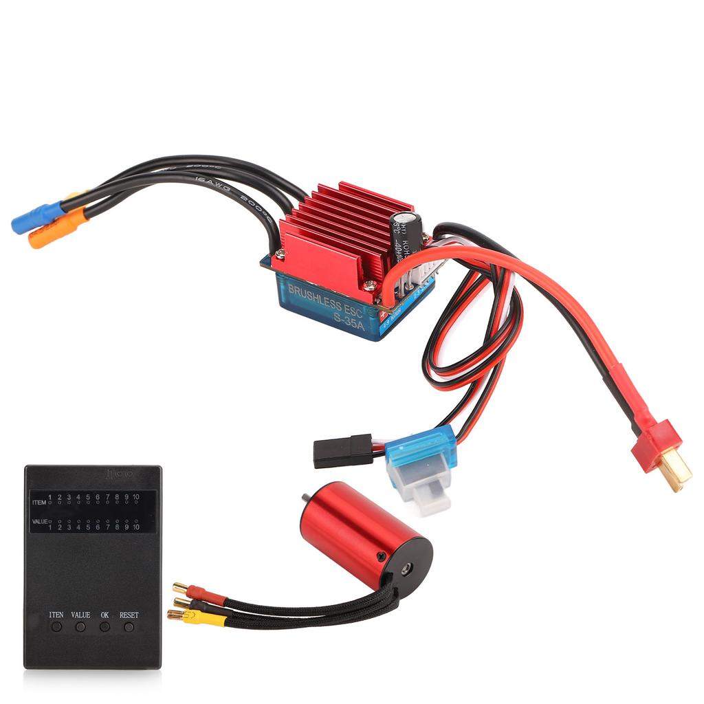 2845 Brushless Motor Set 3700KV Waterproof Brushless Motor 35A Brushless ESC with ESC Programming Card for 1 12 RC Car
