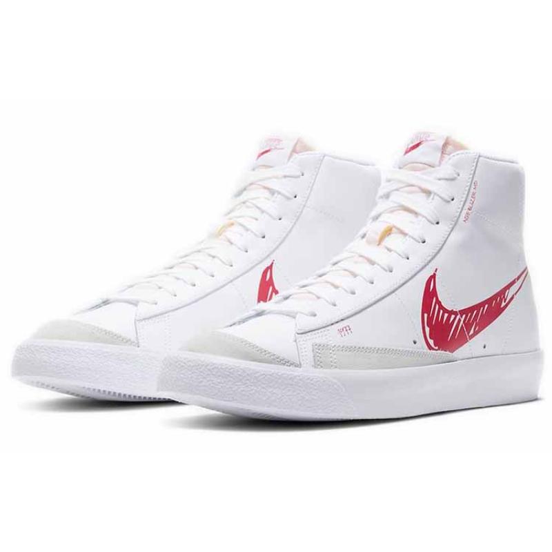 Nike Blazer Mid 77 Sketch White Red Sneakers Skateboard Shoes CW7580-100