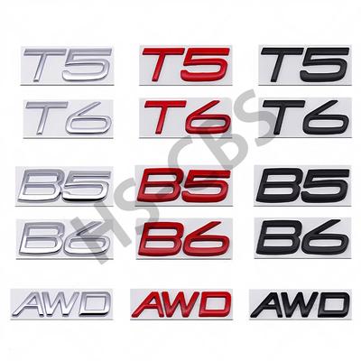 3D Металлический Логотип-Шильдик AWD T5 T6 B5 B6 Эмблема Наклейки на Задний Багажник Автомобиля Для XC90 S60 CX60 S80 V40 S40 XC70 V60 XC40 V90 Аксессуары