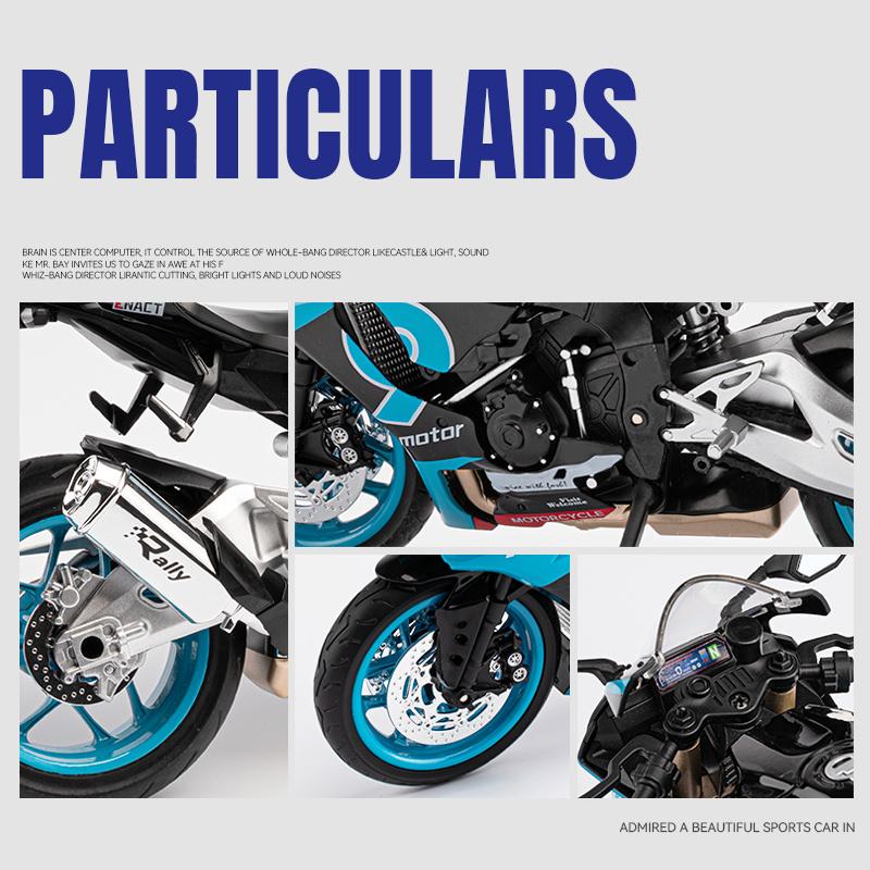 1/9 Yamaha R1M Racing Motorcycle Diecast Model Car Alloy Metal Simulation Ornament Collection Hobby Valentine's Day Gifts Friend