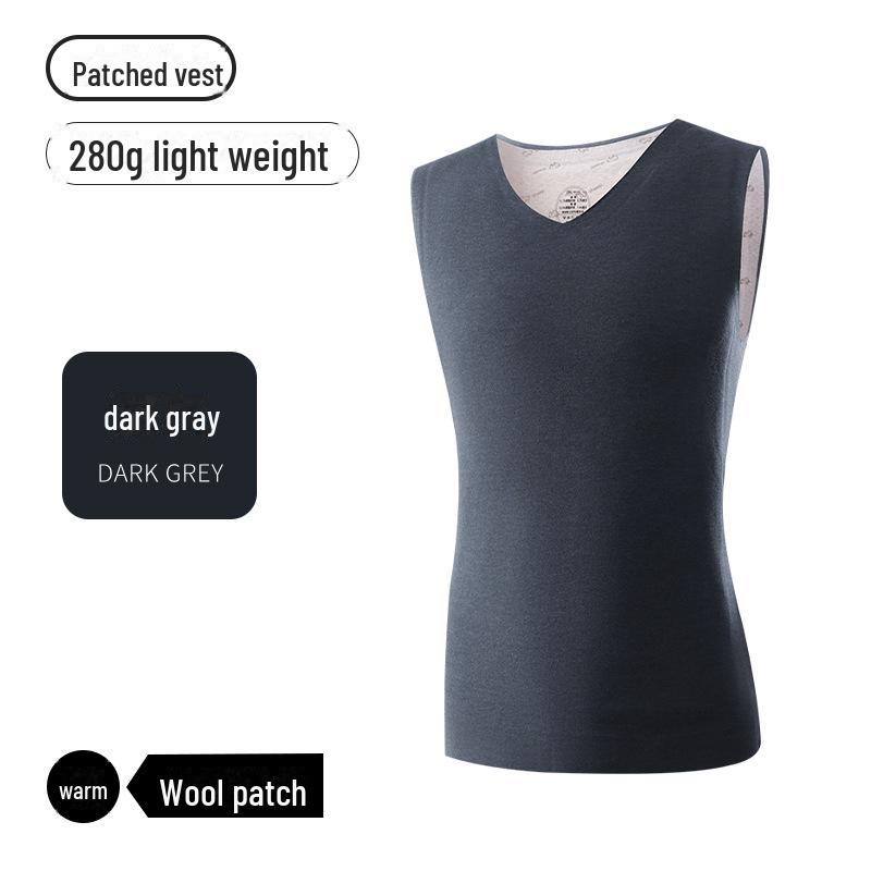 Мужской бесшовный тонкий теплый шерстяной жилет - антибактериальный, отшлифованный для осени и зимы