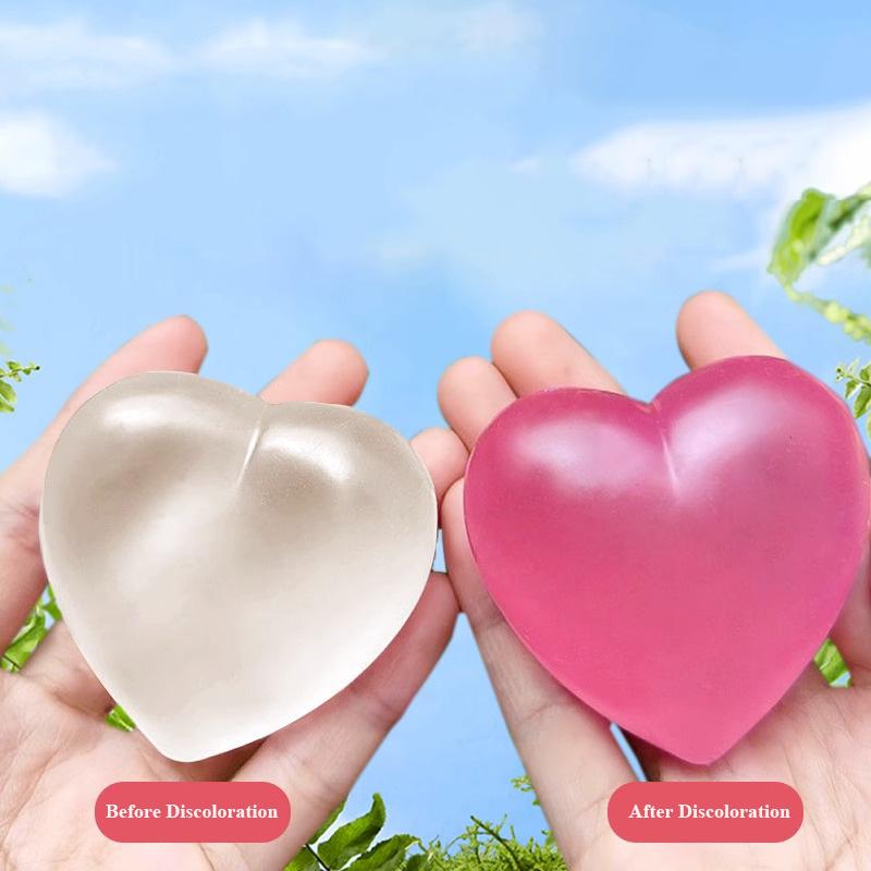 Cute Love Heart Mochi Squishy Toys Stress Sugar Balls Slow Rising Color Changing Under Sun Sensory Fidget Toy For Adults Kids