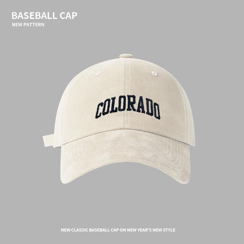 Peaked Cap Children's Embroidery Letters Wide Brim Sunscreen Visor Spring and Autumn Versatile Deep Top Baseball Cap Men