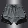Men's Quick-Dry Double Layer Three-Point Running Shorts with Lining