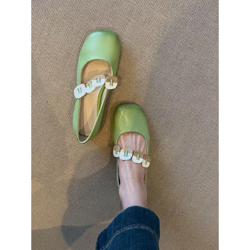 Версия из овчины~ Туфли Мэри Джейн из натуральной кожи в стиле ретро, женские, с круглым носком, универсальные, с золотой пряжкой, для поездок на работу, легкие, маленькие кожаные туфли