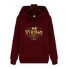 VIKING Viking Battle Axe Print Hoodie for Men and Women, Retro Stylish Streetwear Loose Pullover