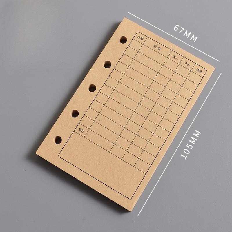 Внутренний лист блокнота M5 Пустая вертикальная линия квадратного блока A8 и Недельный план Одна страница в день для отметок