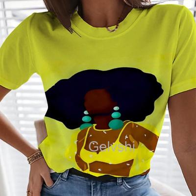 Женские футболки Мода 3d Цветочный принт Футболка Повседневные футболки Летняя одежда Базовые женские топы Принт Оверсайз Пуловер3171