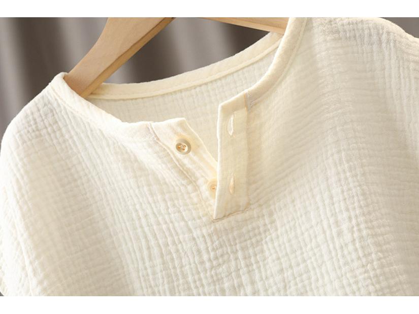 Летний детский хлопковый марлевый комплект из двух предметов с коротким рукавом: Легкий и дышащий для мальчиков и девочек