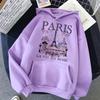 Fashion Bonjour Paris Text Print Hoodies 2025 Casual Vintge Y2k Sweatshirts Clothes Women Men Graphic Gothic Pullovers Hooded