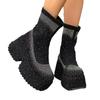 Модные женские ботильоны на платформе с кристаллами на высоком каблуке Desigenr Chunky Shoes Women 2025 Trend Winter Chelsea Boots New Goth Mujer Botas