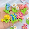 10Pcs New Cute Resin Cartoon Beautiful Bouquet Flowers Series Flat Back Manicure Parts Embellishments For Hair Bows Accessories