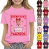 Детская модная повседневная футболка с коротким рукавом и круглым вырезом с принтом ко Дню святого Валентина
