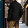 Men Coat Lapel Long Sleeve Solid Color Suede Jacket with Double-Ended Zipper Pockets Casual Street Style Outerwear