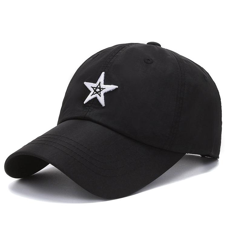 High Quality Customized Breathable Soft Cotton Sporty Hat 3D Star Embroidery Puff Printing Logo Adjustable Baseball Cap