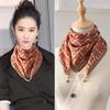 Silk Scarf Women'S Spring, Autumn And Summer Versatile Thin Magnetic Buckle Small Square Scarf Mother Scarf Scarf Neck Protection