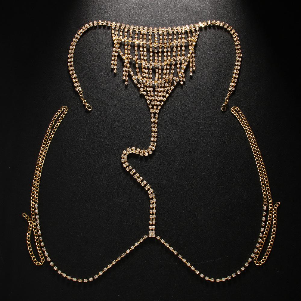 Многослойная цепочка на талию с бахромой и стразами, трусики, пляжная сексуальная цепочка на тело, женская цепочка на тело