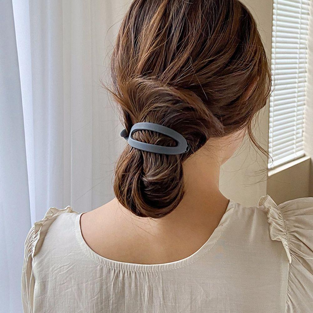 Fashion Accessories Oval Shape Hollow Hair Accessories Simple Hair Claw Resin Frosted Banana Clip