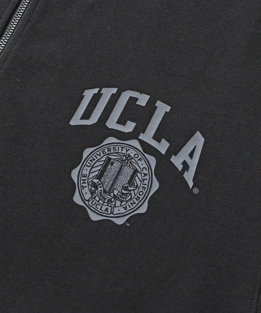 Унисекс Ретро Худи на молнии в стиле преппи UCLA [Черный] (Ubbgd90)
