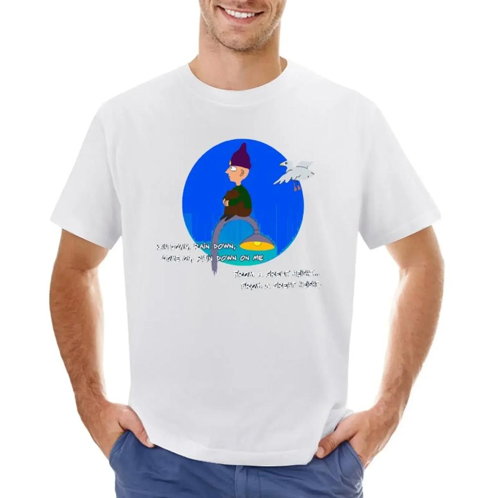 Paranoid android lyric T-shirt summer clothes graphics mens cotton t shirts