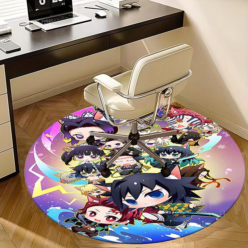Demon Slayer Chair mat Round Rug Office carpet, Non slip, Suitable for Living Rooms, Bedrooms Decor 1205707a