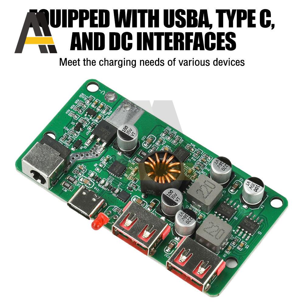 PD 100W Solar Voltage Regulator Controller with Type-C PD & Dual USB Fast Charging for Solar Panels DIY Power Module