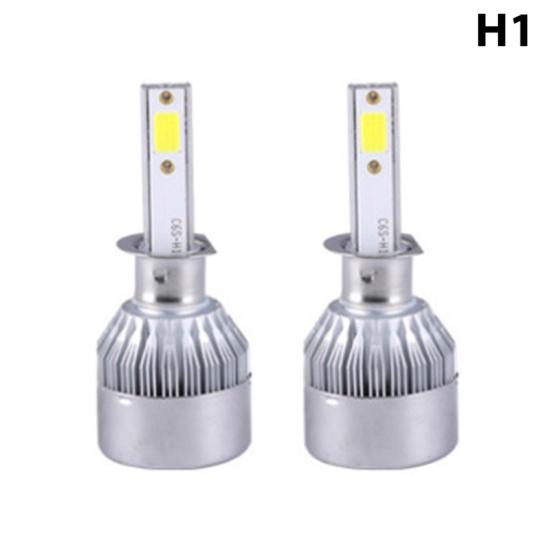 2Pcs C6 H1/H4/H7 Car LED Headlight Bulb 6000K Super Bright Light Driving Lamp