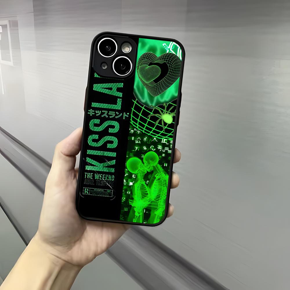 Чехол для телефона The Weeknd Kiss Land Для iPhone 17 16 15 14 13 12 Pro Max Xr Air Plus Черный Жесткий Чехол с Ощущением Кожи