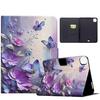 Voltage Sewing Thread Painted Vegan Leather Smart Tablet Case for iPad Air 11 2026/2025/2024, Auto Sleep Wake Stand Cover