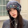 Ethnic Style Beanies Cap Korean Style Pullover Hats Fashion Y2k Baggy Cap  Women