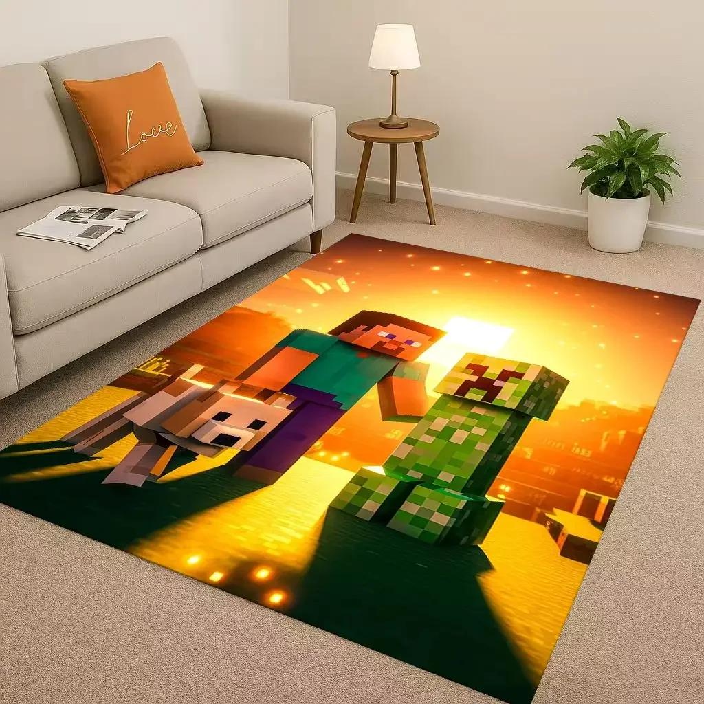 3D S-Sand B-box Cartoon Game Living Room Non-Slip Area Rug Soft Carpet for Bedroom Playroom Sofa,Easy Clean Home Decor Doormat