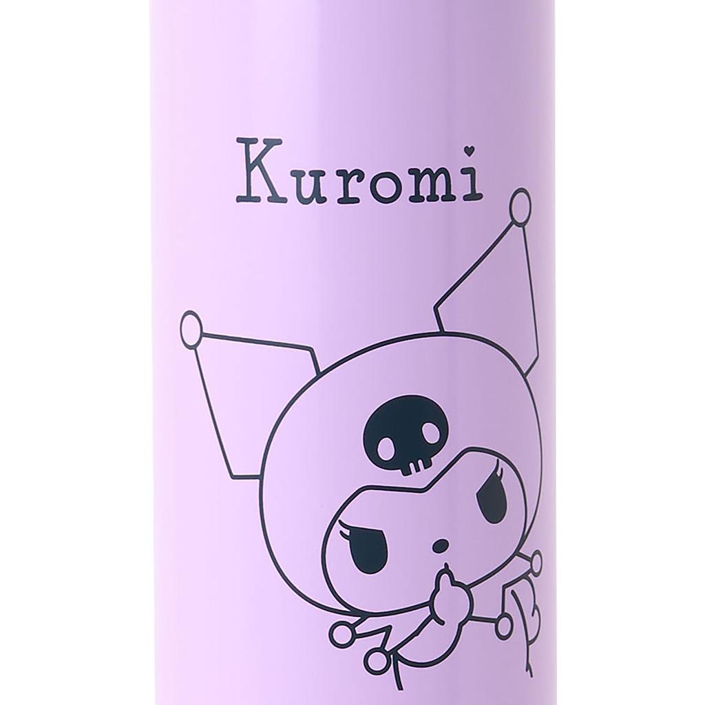 Sanrio Stainless Steel Bottle with Cold Storage Name Space One Touch Direct Drinking 091057 Cover, Kuromi, Children, Only, Capacity 470mL, Included,