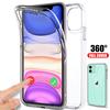 Прозрачный двойной чехол для iphone 11 pro max 6 7 8 plus 360 Защитный чехол из ТПУ для iphone X XR XS MAX