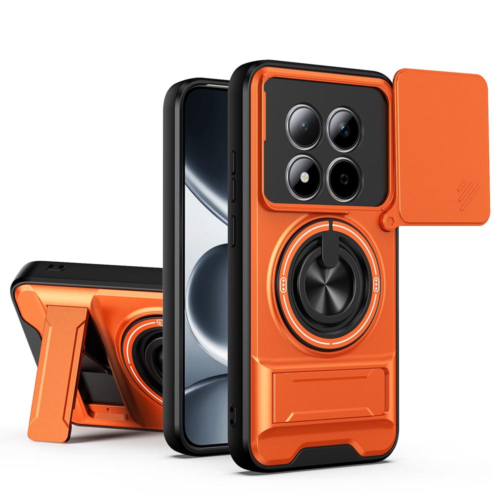 KEYSION Магнитный чехол для телефона Xiaomi POCO M8 5G M8 Pro 5G Защита камеры со сдвижной крышкой Вертикальная подставка Кольцо Ударопрочная задняя крышка