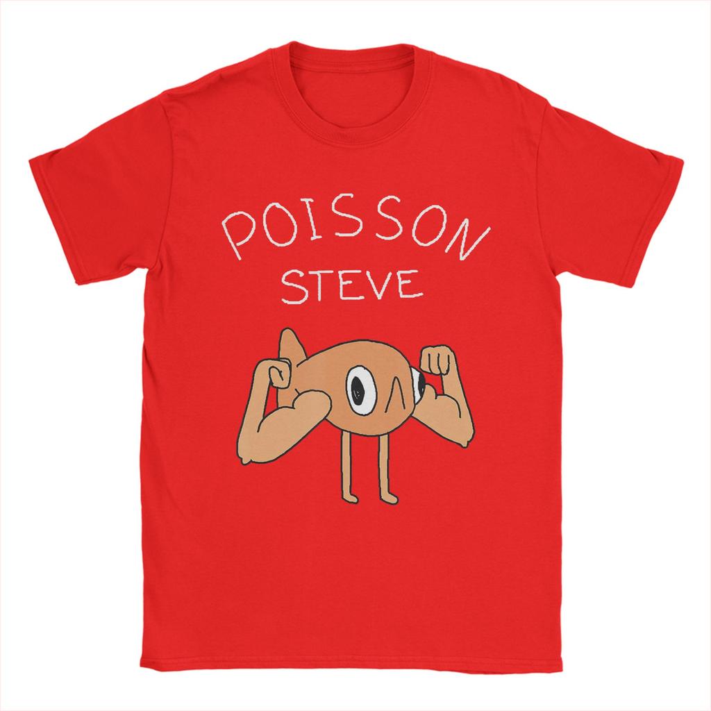 Fish Le Poisson Steve Meme Men T Shirt Casual Tee Shirt Short Sleeve Round Neck T-Shirts Pure Cotton Birthday Present Clothes