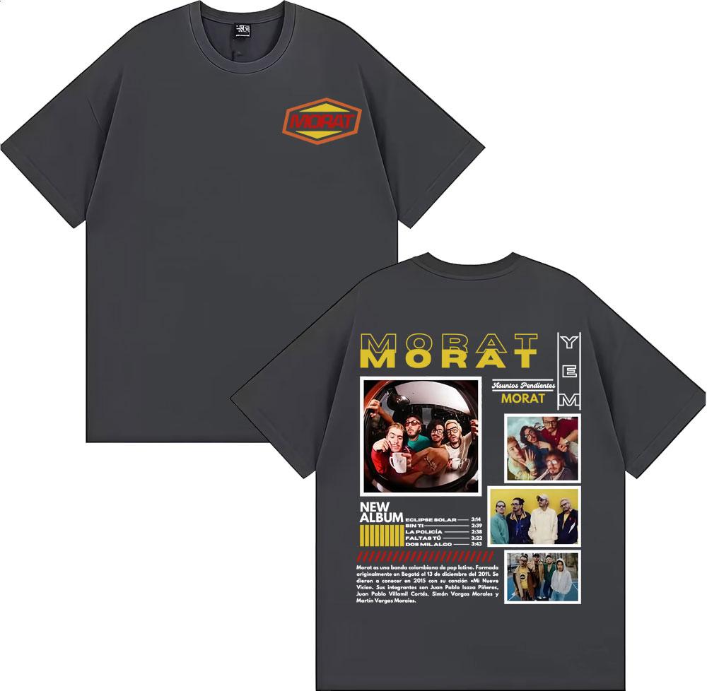 Band Morat New Album Asuntos Pendientes Cover T Shirt Unisexs Clothing Harajuku Hip Hop Style Tshirts Crewneck Cotton Tshirt