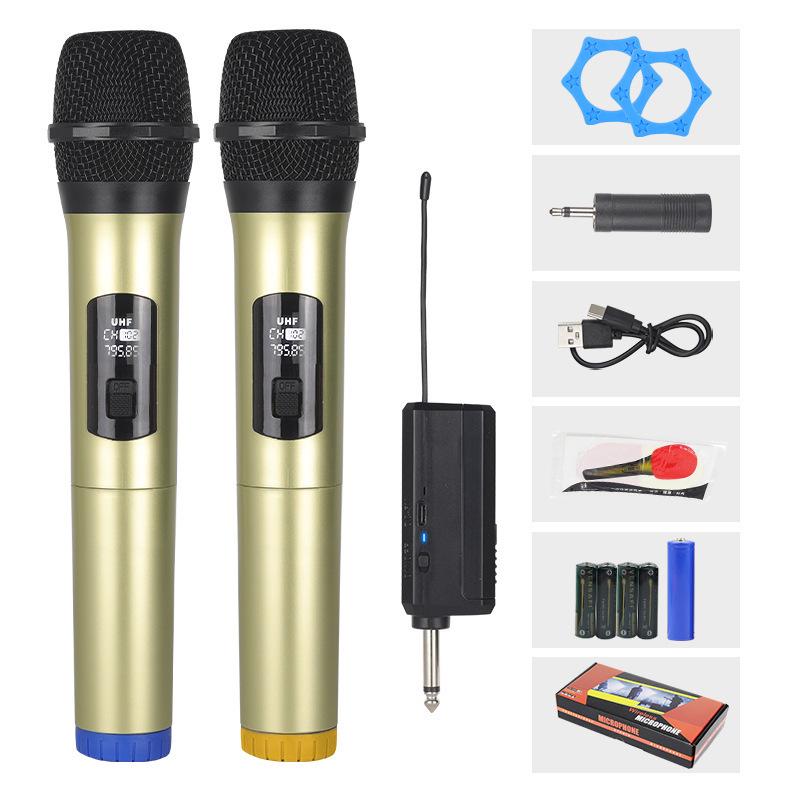 Dual Wireless Handheld Microphone & Trolley Speaker for Live Broadcasts and Home Karaoke