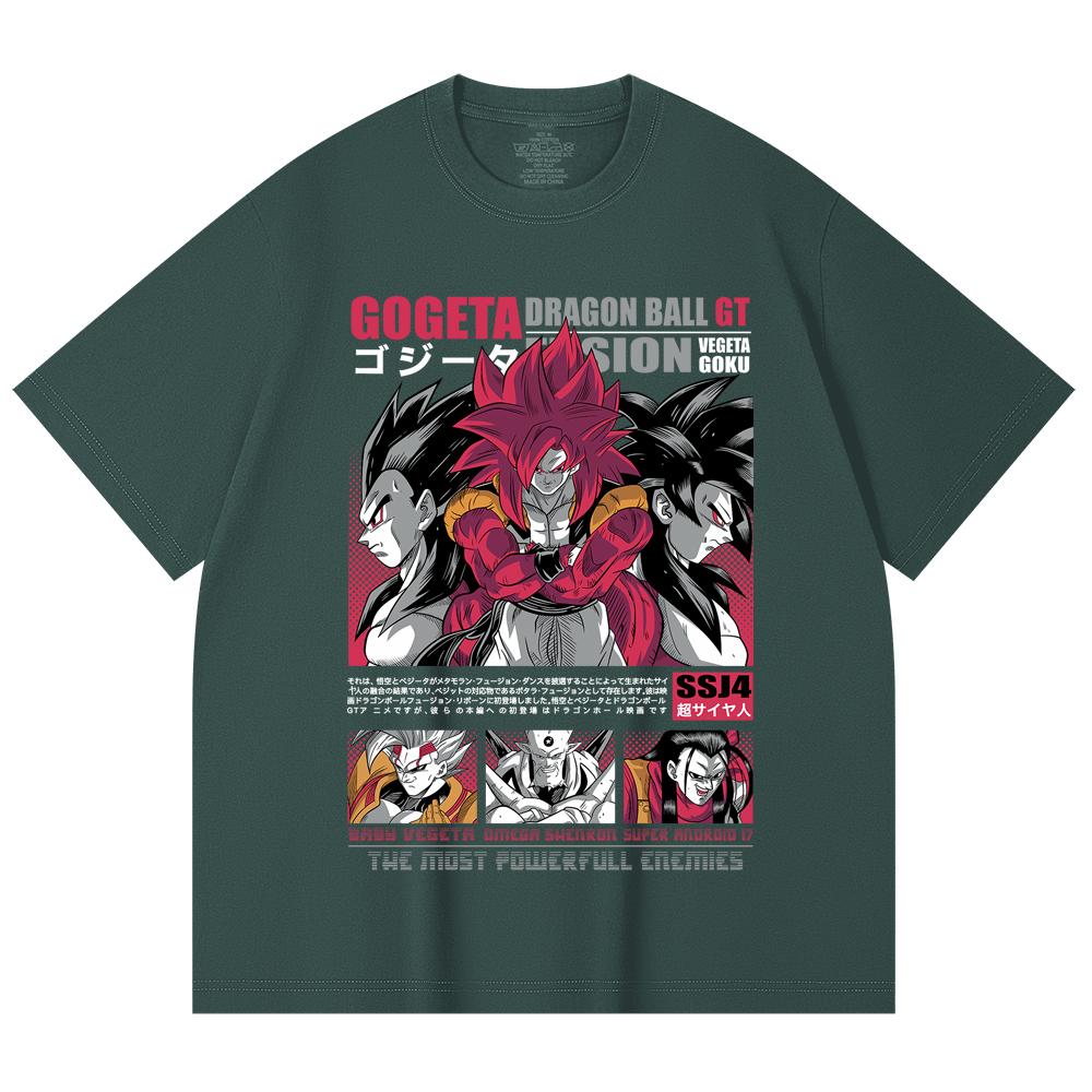 230 Gsm 100% Cotton Dragon Ball V7 Gogeta Print Unisex Heavy Cotton T Shirt
