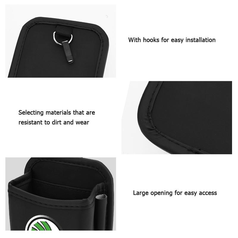 AAABT1 For Skoda Car Air Outlet Storage Box Hanging Phone Lipstick Lighter Organizer Bag Holder Kodiaq Fabia Kamiq Karoq Octavia 2 3