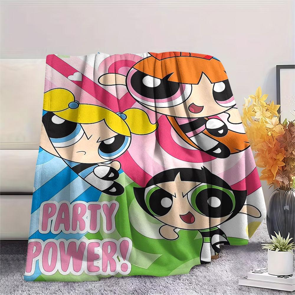 Powerpuff Girls Cartoon printing Flannel Blanket Bedroom Sofa Camping Warm blanket Gifts for family and friends-MJ003