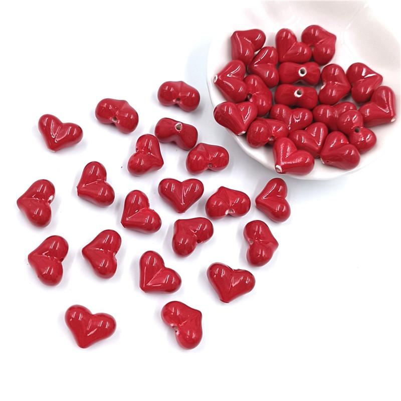 Findings 10Pcs 12*16mm DIY Jewelry Making Solid Color Collar Bracelet Cubots Wholesale Heart Loose Buons