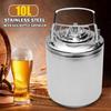 10L Stainless Steel Ball Lock Beer Keg Pressurized Growler for Craft Beer Dispenser System Home Brew Beer Brewing Metal Handles