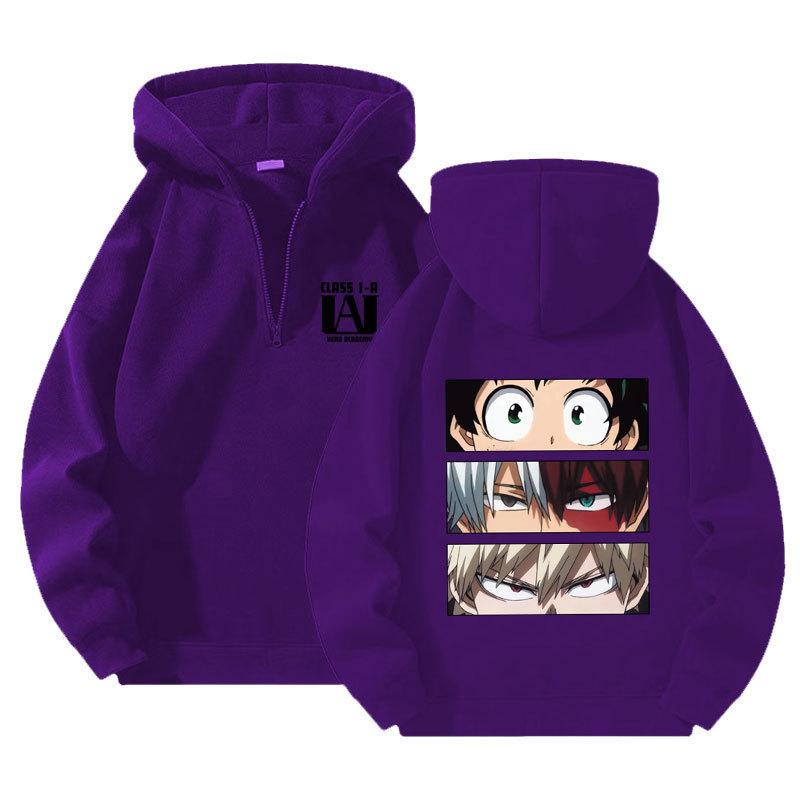 Японское Аниме Моя Геройская Академия Толстовки Каваи Харадзюку Манга Графические Куртки на Молнии Принтованные Уличные Толстовки Унисекс Пуловеры Топы