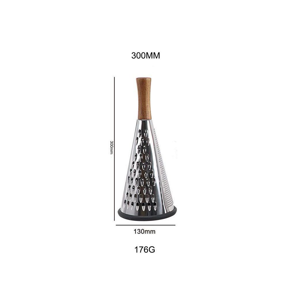 Vertical Stainless Steel Conical Three-sided Vegetable Cheese Grater Multifunctional Planer with Wooden Handle Home Kitchen