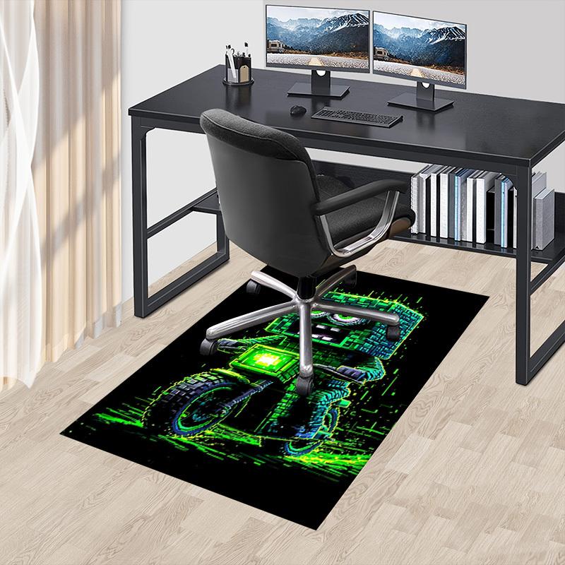 1PC Robot Motorcycle Extra Large Non Slip Floor carpet, Office, family, bedroom, Studio Large Area Rug Indoor Rugs